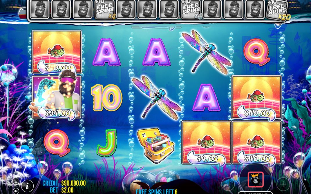 Free Spins round with the multiplier ladder shown