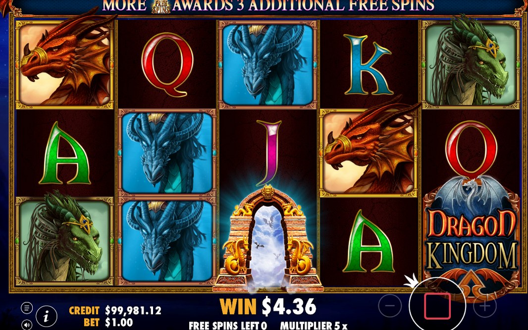 Five free spin options on the selection screen