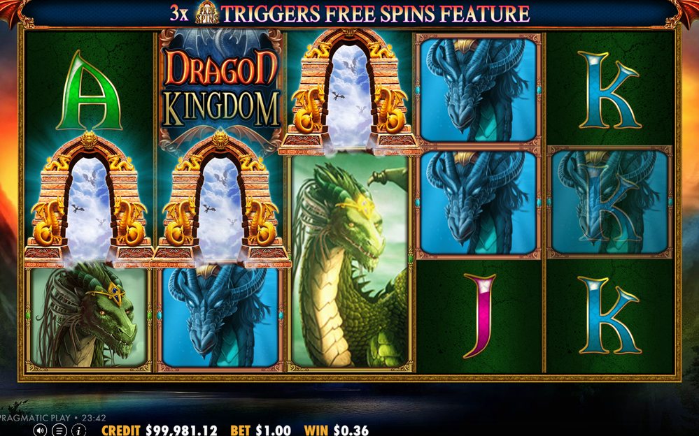 Super-stacked green dragons during a free spin